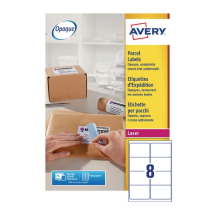 Avery White Laser Parcel Labels 99.1 x 67.7mm 8 Per Sheet Pack of 800 L7165-100