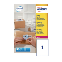 Avery White Laser Parcel Labels 199.6 x 289.1mm 1 Per Sheet Pack of 100 L7167-100