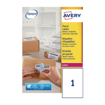 Avery White Laser Parcel Labels 199.6 x 289.1mm 1 Per Sheet Pack of 250 L7167-250