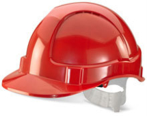 Economy Vented Safety Helmet RED