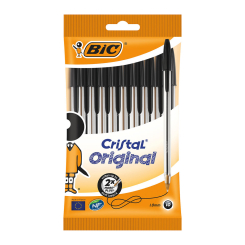 Bic Cristal Ballpoint Pen Medium Black (Pack of 10)