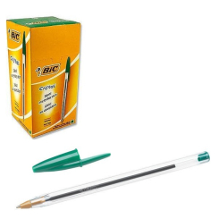 Bic Cristal Medium Ballpoint Green Pen (Pack of 50)