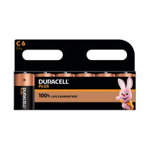 Duracell Plus C Battery Alkaline 100% Life (Pack of 6)