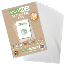 A4 50% Recycled Clear Tidy Files - Pack 50