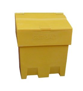 Salt Grit Bin Yellow Hinged Lid 200 litre Capacity Salt Grit Bin Yellow Hinged Lid 200 litre Capacity