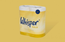 WHISPER Gold Luxury 3ply Toilet Rolls (10 x 4)