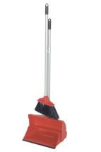 Angled Lobby Broom with Lightweight Dustpan RED (Pack of 6)