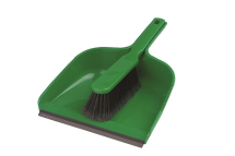 8inch Plastic Dustpan and Soft PVC Brush Set GREEN (Pack of 24)