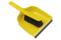 8inch Plastic Dustpan and Soft PVC Brush Set YELLOW (Pack of 24)