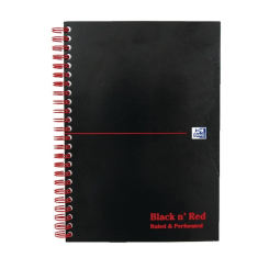 Black n Red A5 Wirebound Notebook 100 Pages (Pack of 10)