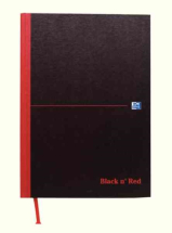 Black n Red A4 Casebound Hardback Notebook Ruled