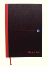 Black n Red A4 Casebound Hardback Recycled Notebook 192 Pages (Pack of 5)