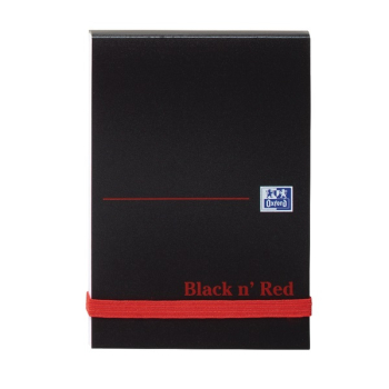Black n Red A7 Casebound Elasticated Notebook 192 Pages Plain (Pack of 10)