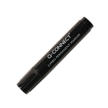 Q-Connect Black Jumbo Permanent Marker Pen Chisel Tip (Pack of 10)