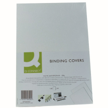 Q-Connect A4 White Leathergrain Comb Binder Cover (Pack of 100)