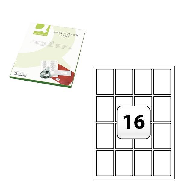 Multi Purpose Labels - Q CONNECT 105x37mm - 16 Labels per ...
