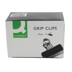 Q-Connect 70mm Black Grip Clip (Pack of 10)