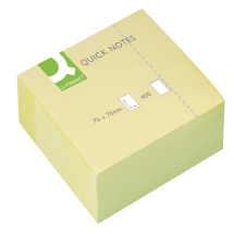 Q-Connect Quick Notes Cube 76 x 76mm Yellow
