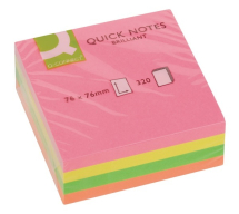 Q-Connect Quick Notes Cube 76 x 76mm Neon