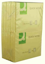 Q-Connect Repositionable 76 x 102mm Yellow Quick Notes (Pack of 12)