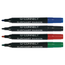 Q-Connect Assorted Flipchart Marker Pens Bullet Tip (Pack of 4) KF01551