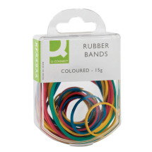 Q-Connect Rubber Bands Assorted Sizes Coloured 15g (Pack of 10) Q-Connect Rubber Bands Assorted Sizes Coloured 15g (Pack of 10)