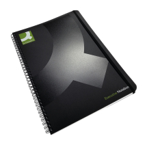 Q-Connect Wirebound A4 Polypropylene Notebook 160 Pages Black (Pack of 3)