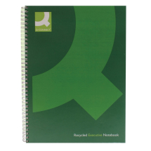 Q-Connect Wirebound A4 Hardback Recycled Notebook 160 Pages Green (Pack of 3)