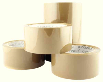 Q-Connect Low Noise Polypropylene Packaging Tape 50mm x 66m Brown (Pack of 6)