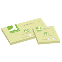 Q-Connect Repositionable Recycled 76 x 127mm Yellow Quick Notes (Pack of 12)