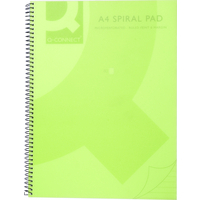 Q-Connect Spiral Bound Polypropylene A4 Notebook 160 Pages Green (Pack of 5)