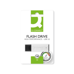Q-Connect Black/Silver USB 3.0 High Performance 128GB Flash Drive