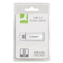 Q-Connect Silver/Black USB 3.0 Slider 8Gb Flash Drive