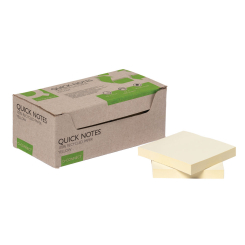 Q-Connect Recycled Notes 76x76mm Yellow (Pack of 12)