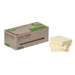 Q-Connect Recycled Notes 38x51mm Yellow (Pack of 12)
