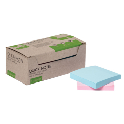 Q-Connect Recycled Notes 76x76mm Pastel Rainbow (Pack of 12)
