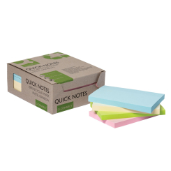 Q-Connect Recycled Notes 127x76mm Pastel Rainbow (Pack of 12)