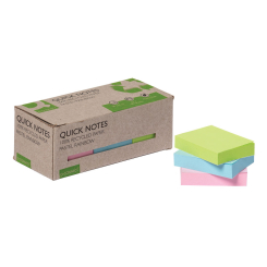 Q-Connect Recycled Notes 38x51mm Pastel Rainbow (Pack of 12)