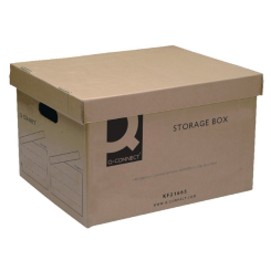 Q-Connect Brown Storage Box 335x400x250mm (Pack of 10)