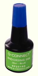 Q-Connect Endorsing Ink 28ml Blue - Pack 10