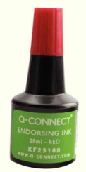 Q-Connect Endorsing Ink 28ml Red - Pack 10