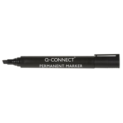 Q-Connect Black Permanent Marker Pens Chisel Tip (Pack of 10)