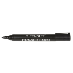 Q-Connect Black Bullet Tip Permanent Marker Pen (Pack of 10)