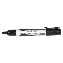 Q-Connect Black Premium Drywipe Whiteboard Marker Pens Bullet Tip (Pack of 10)