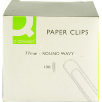 Q-Connect 77mm Wavy Paperclips (Pack of 100)