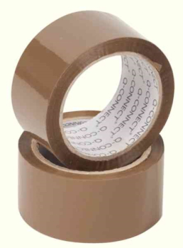 Q-Connect Polypropylene Packaging Tape 50mm x 66m Brown (Pack of 6)