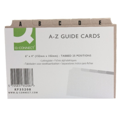 Q-Connect Guide Card 6x4 Inch A-Z Buff (Pack of 25)