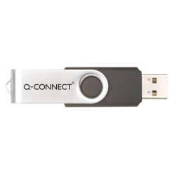 Q-Connect Silver/Black USB 2.0 Swivel 16Gb Flash Drive