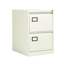 Jemini 2 Drawer Filing Cabinet Lockable White