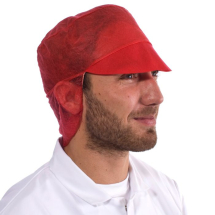 Disposable Snood Caps RED 10 x 50 Per Case